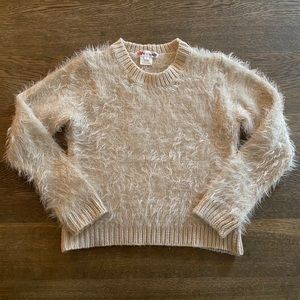 Ragdoll and Rockets ivory furry sweater. EUC